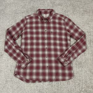 Fjallraven Shirt Womens Large Pink Gray Cream Plaid Flannel Ovik Cotton Outdoor
